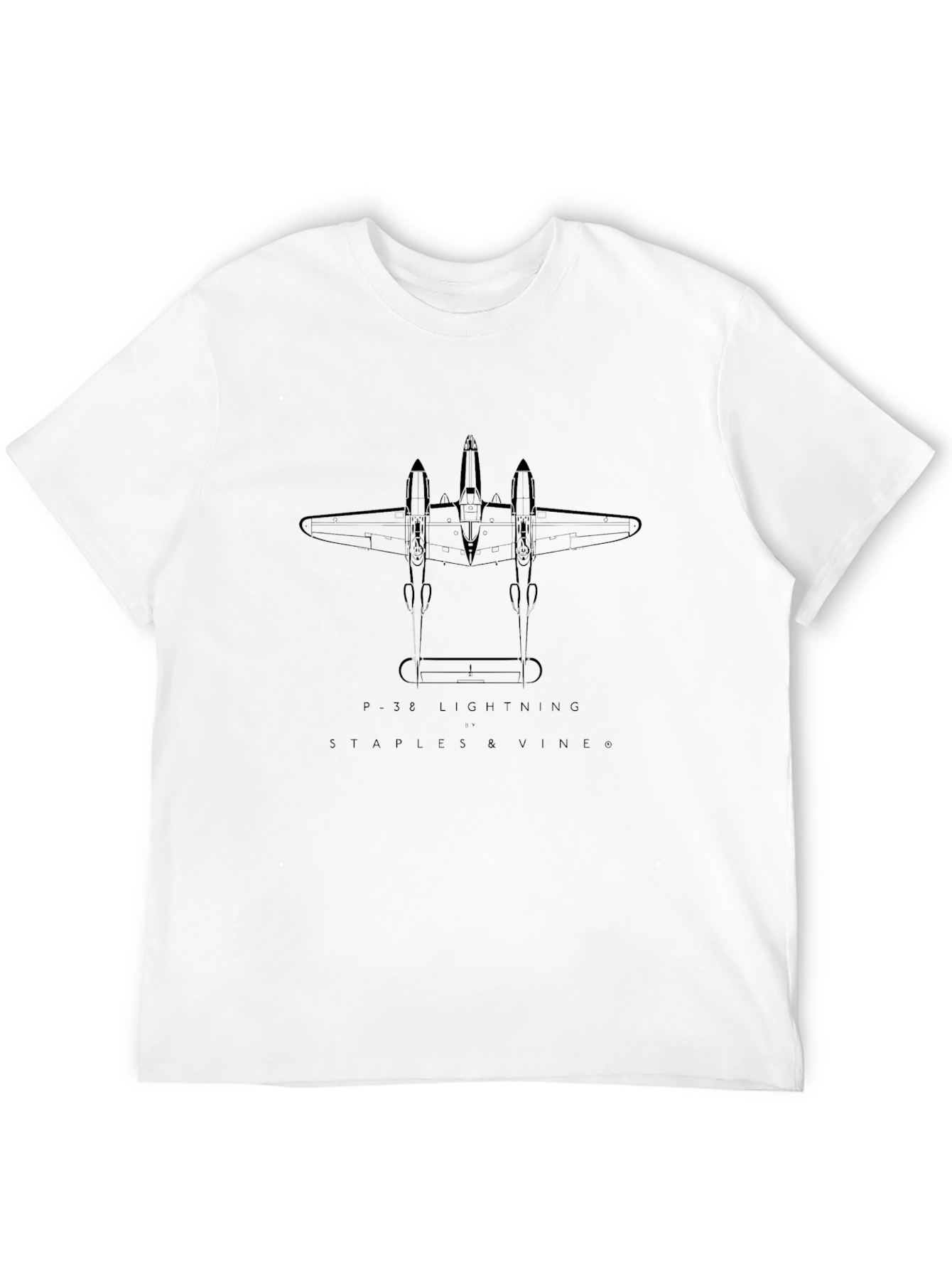 P-38 Lightning Graphic Tee - Staples & Vines Design