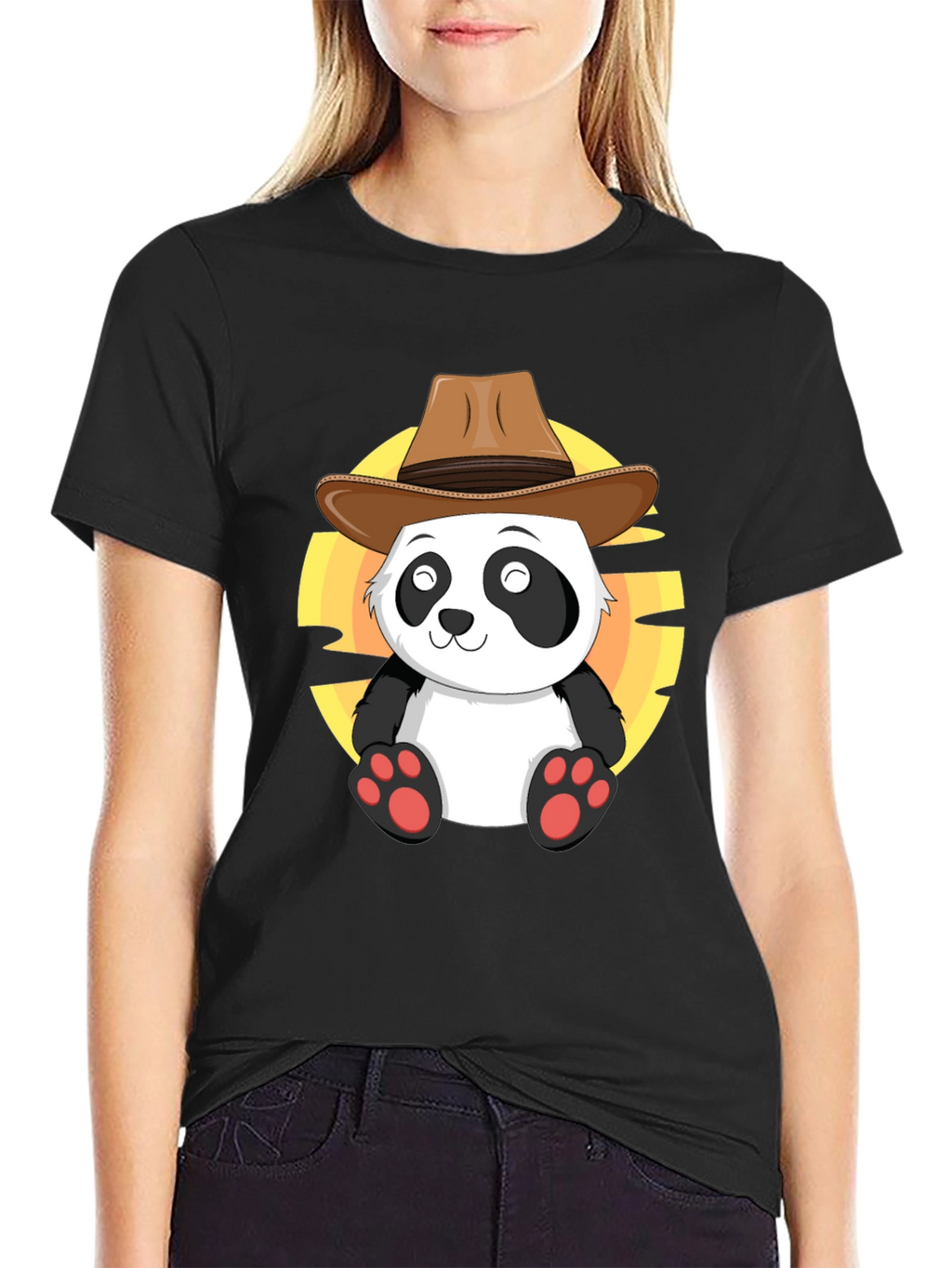 Cowboy Panda T-Shirt - Cute Western Style