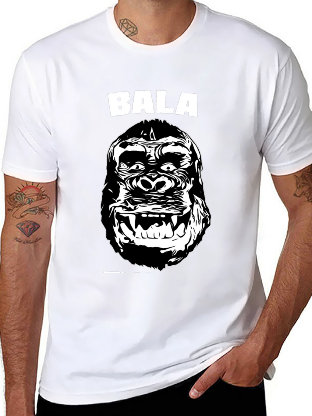 Bala Gorilla Graphic Tee - Black Cotton T-Shirt