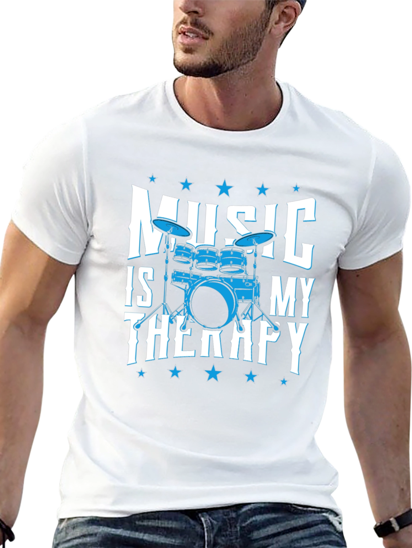 Music is My Therapy Drum Set T-Shirt