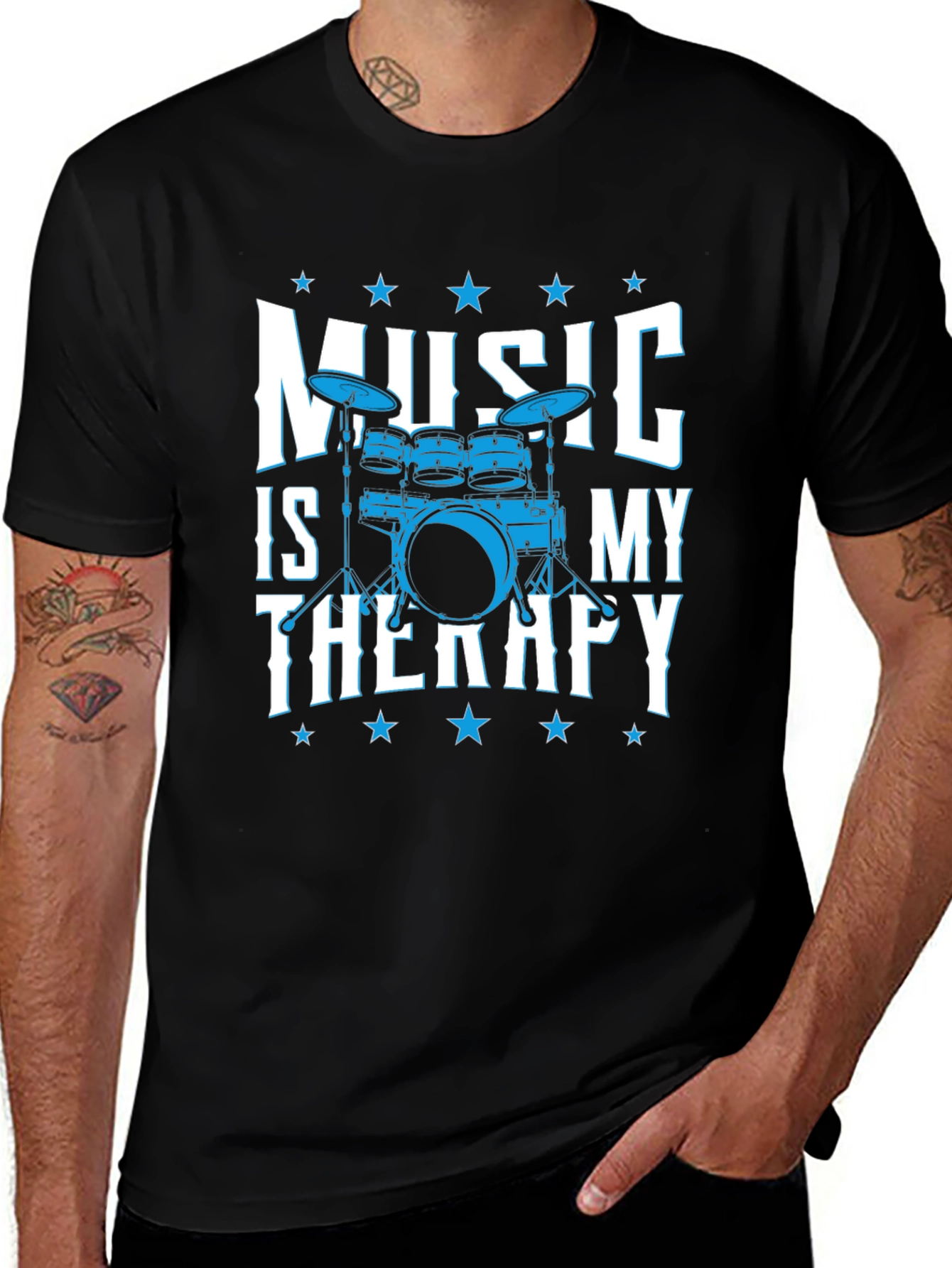 Music is My Therapy Drum Set T-Shirt