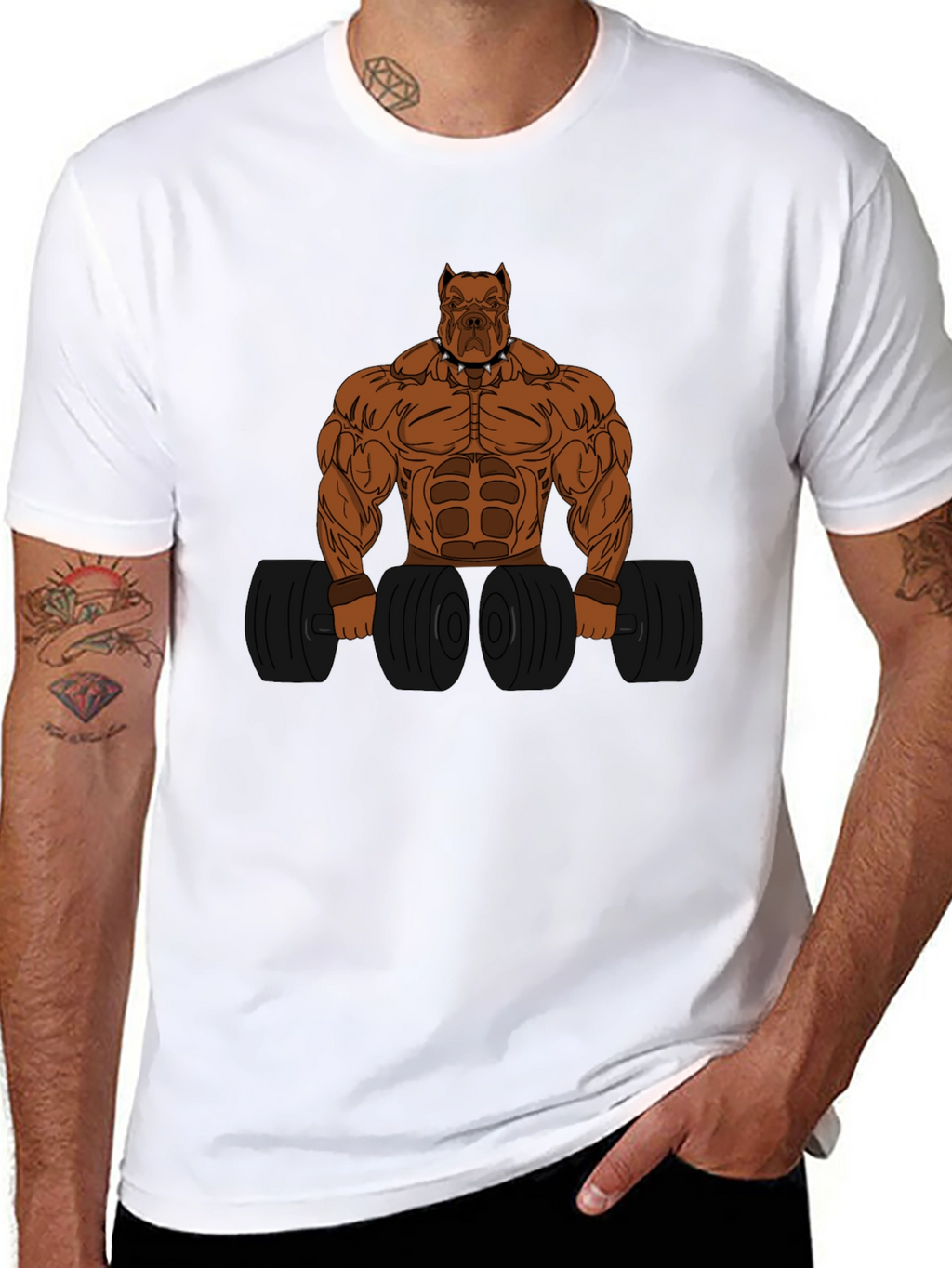 Bodybuilding Dog Graphic Tee - Workout Motivation Shirt