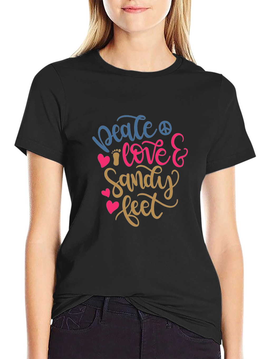 Peace Love & Sandy Feet Graphic T-Shirt