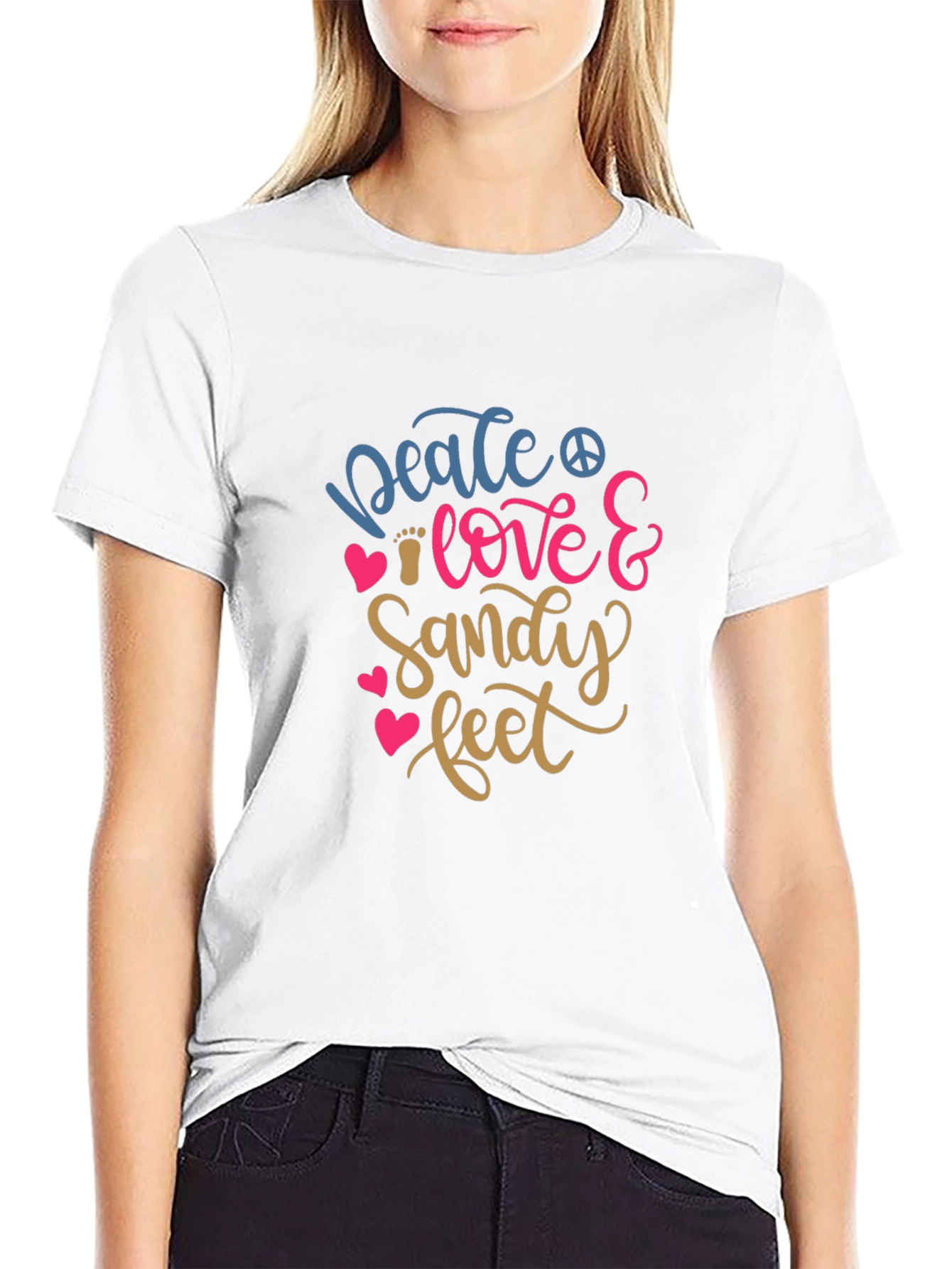 Peace Love & Sandy Feet Graphic T-Shirt