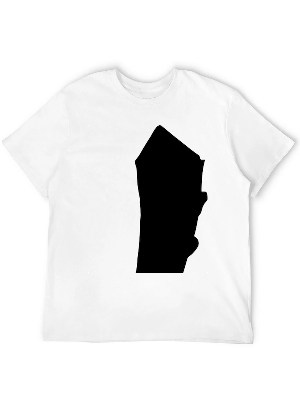 Mens Solid Black Graphic Print T-Shirt