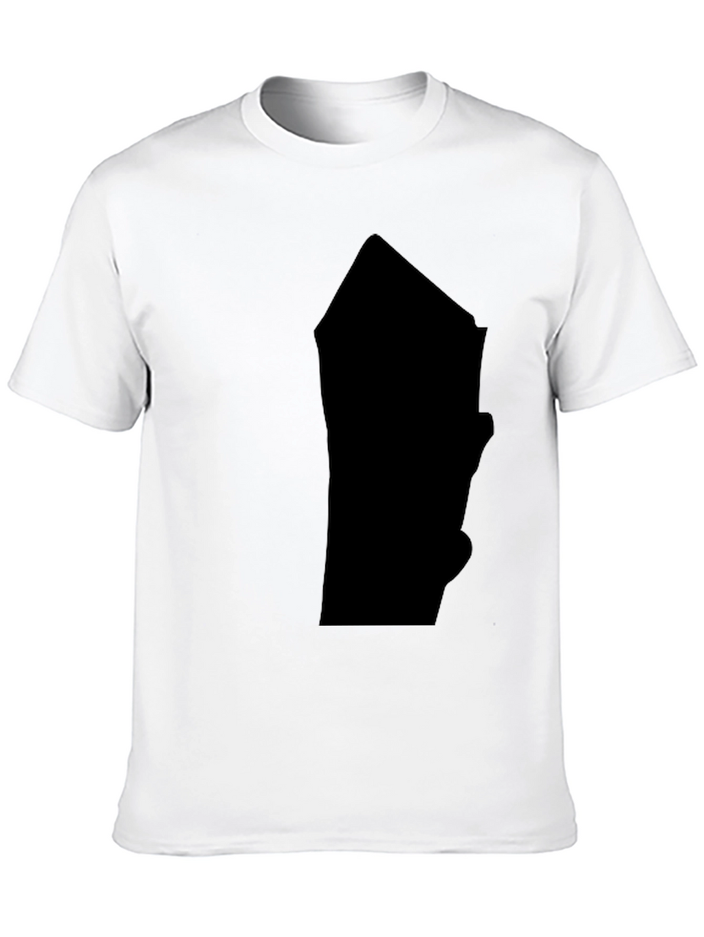 Mens Solid Black Graphic Print T-Shirt