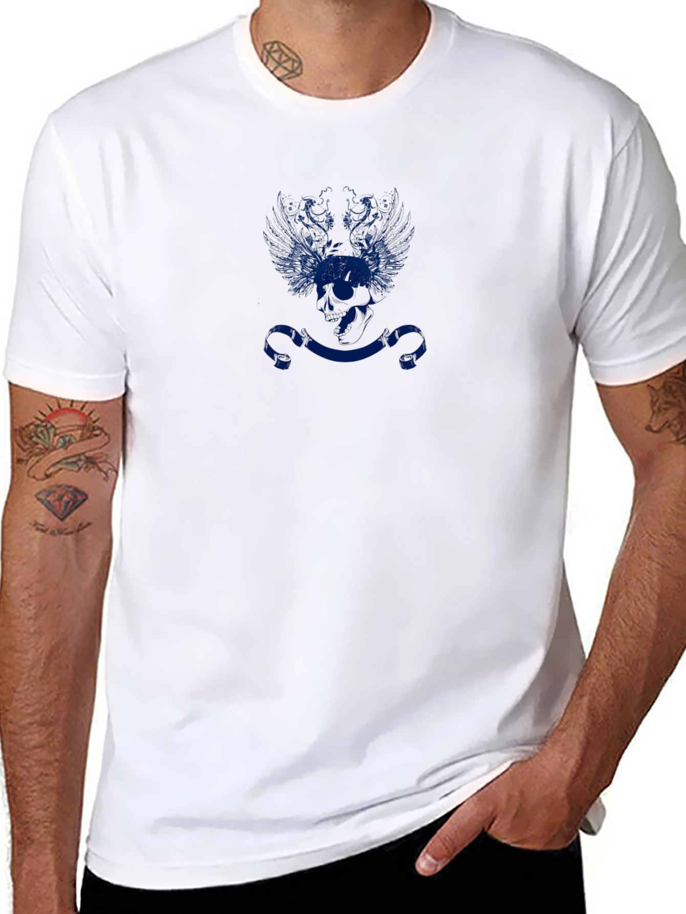 Blue Emblem Black T-Shirt