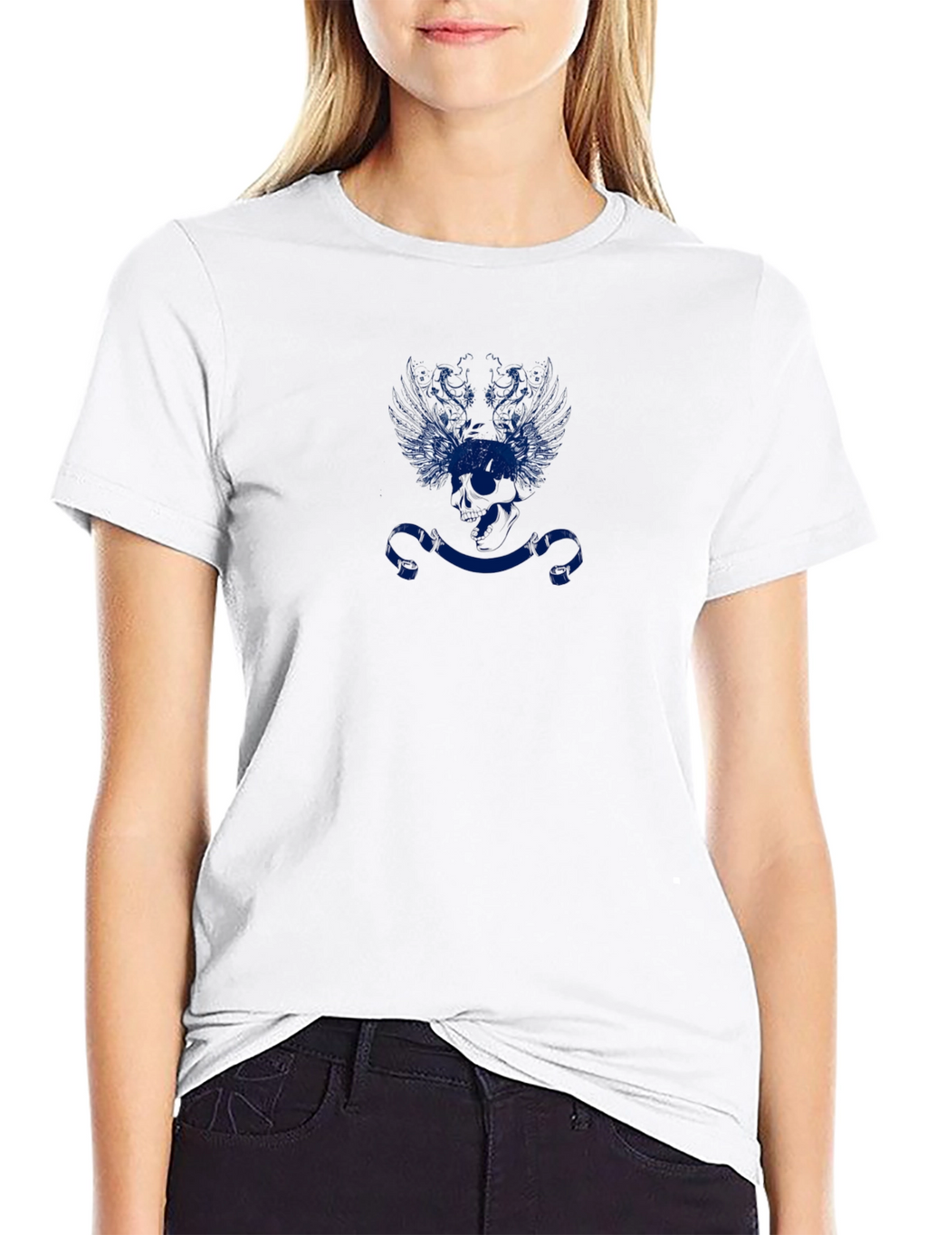 Blue Emblem Black T-Shirt