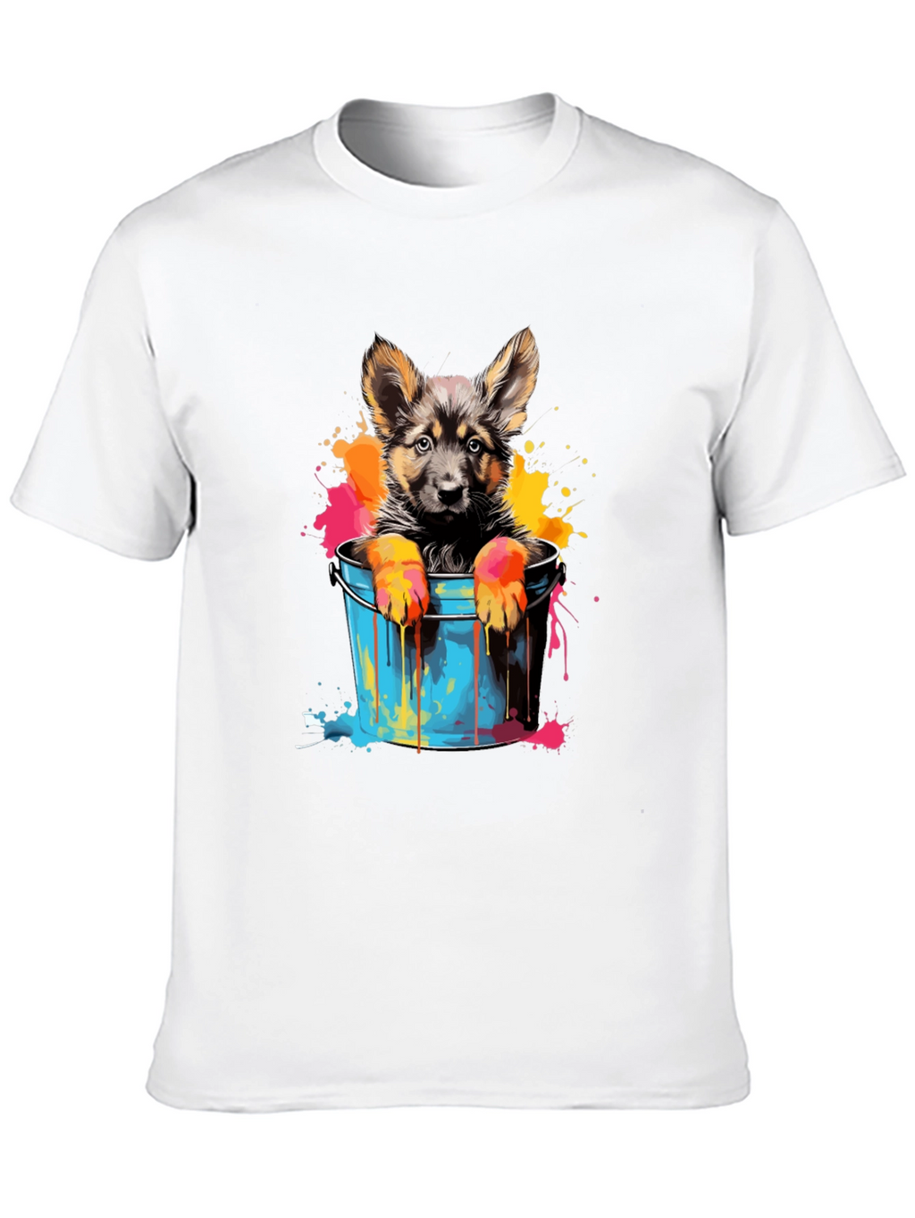 Puppy in Bucket Graphic Tee - Black Cotton