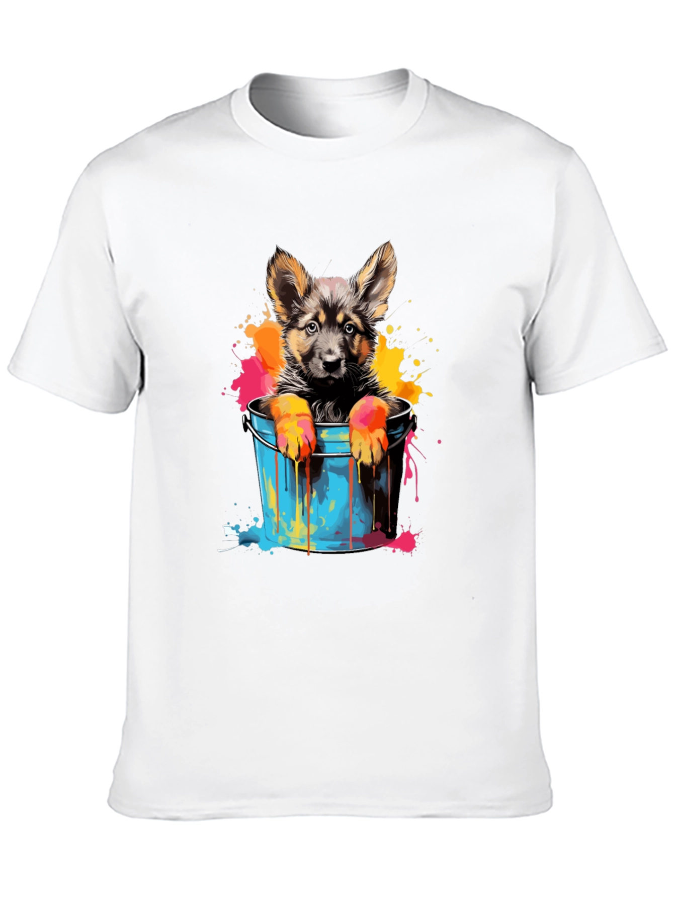 Puppy in Bucket Graphic Tee - Black Cotton