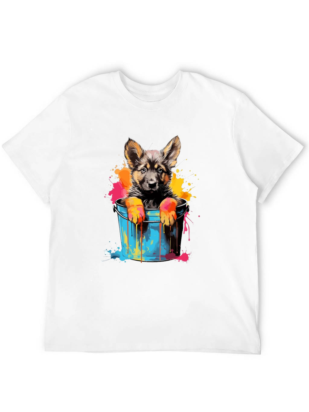 Puppy in Bucket Graphic Tee - Black Cotton
