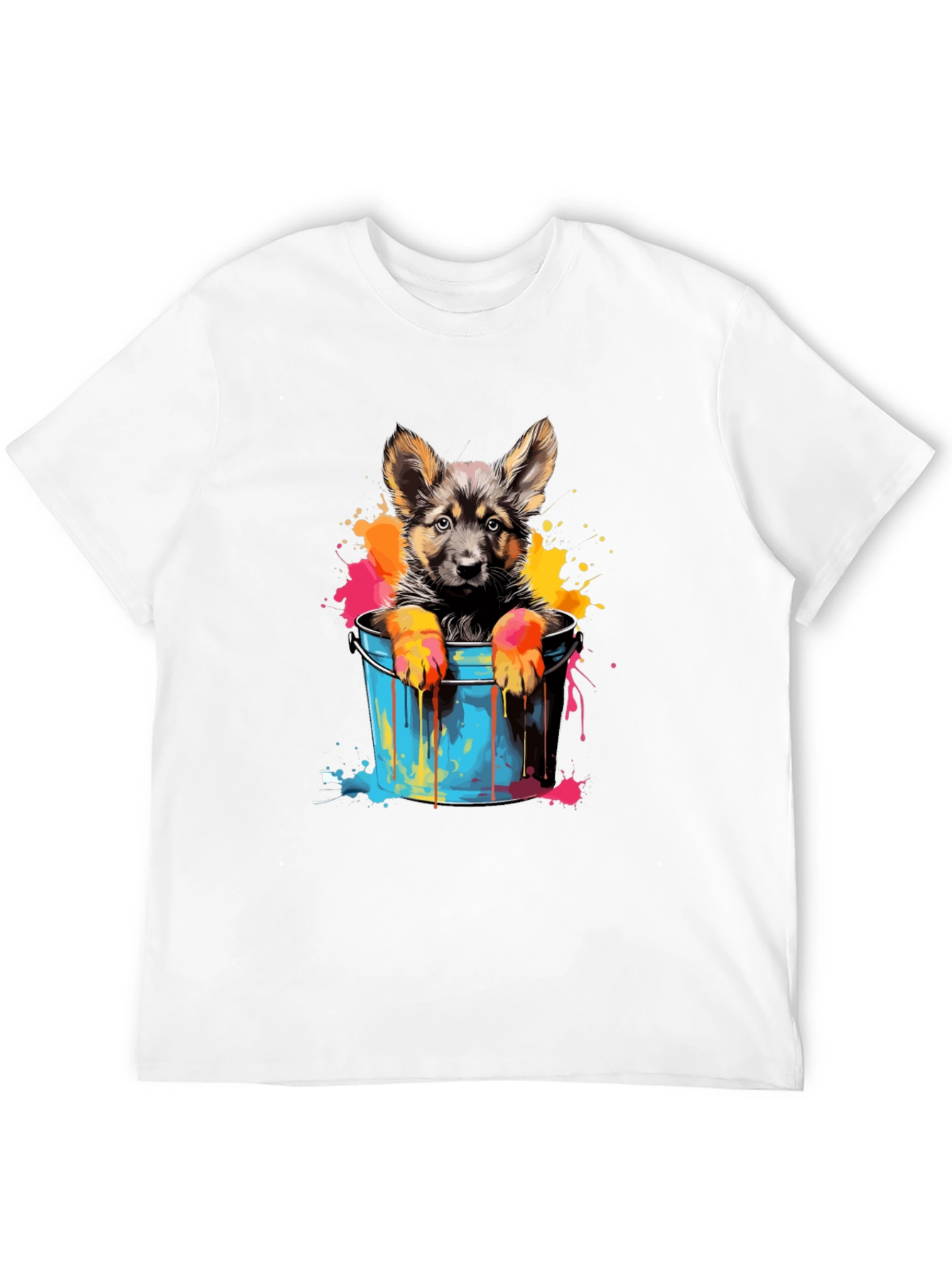 Puppy in Bucket Graphic Tee - Black Cotton