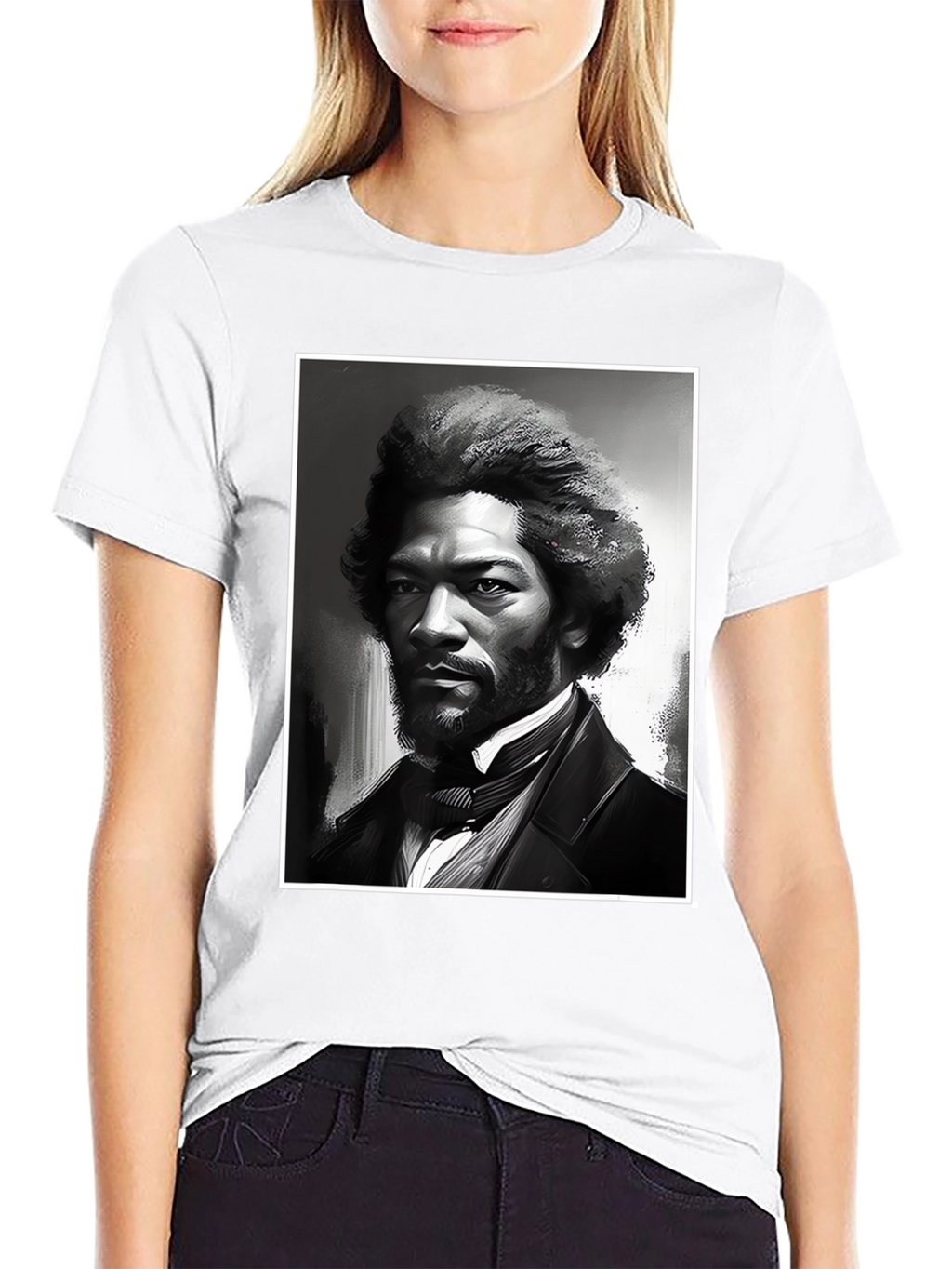 Frederick Douglass Portrait Black T-Shirt