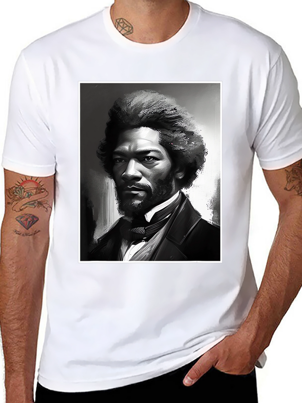 Frederick Douglass Portrait Black T-Shirt
