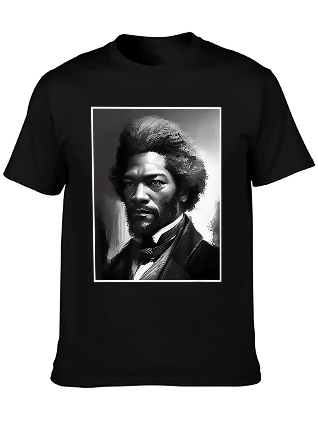 Frederick Douglass Portrait Black T-Shirt