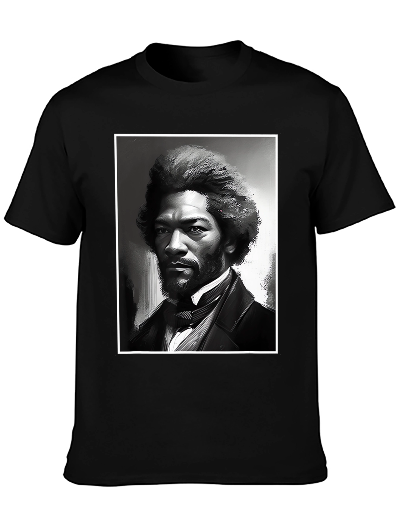Frederick Douglass Portrait Black T-Shirt