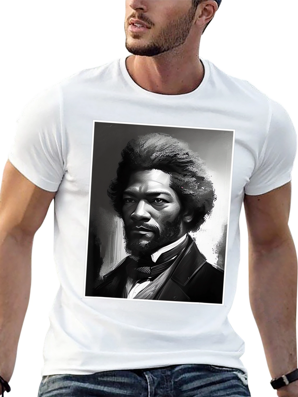 Frederick Douglass Portrait Black T-Shirt