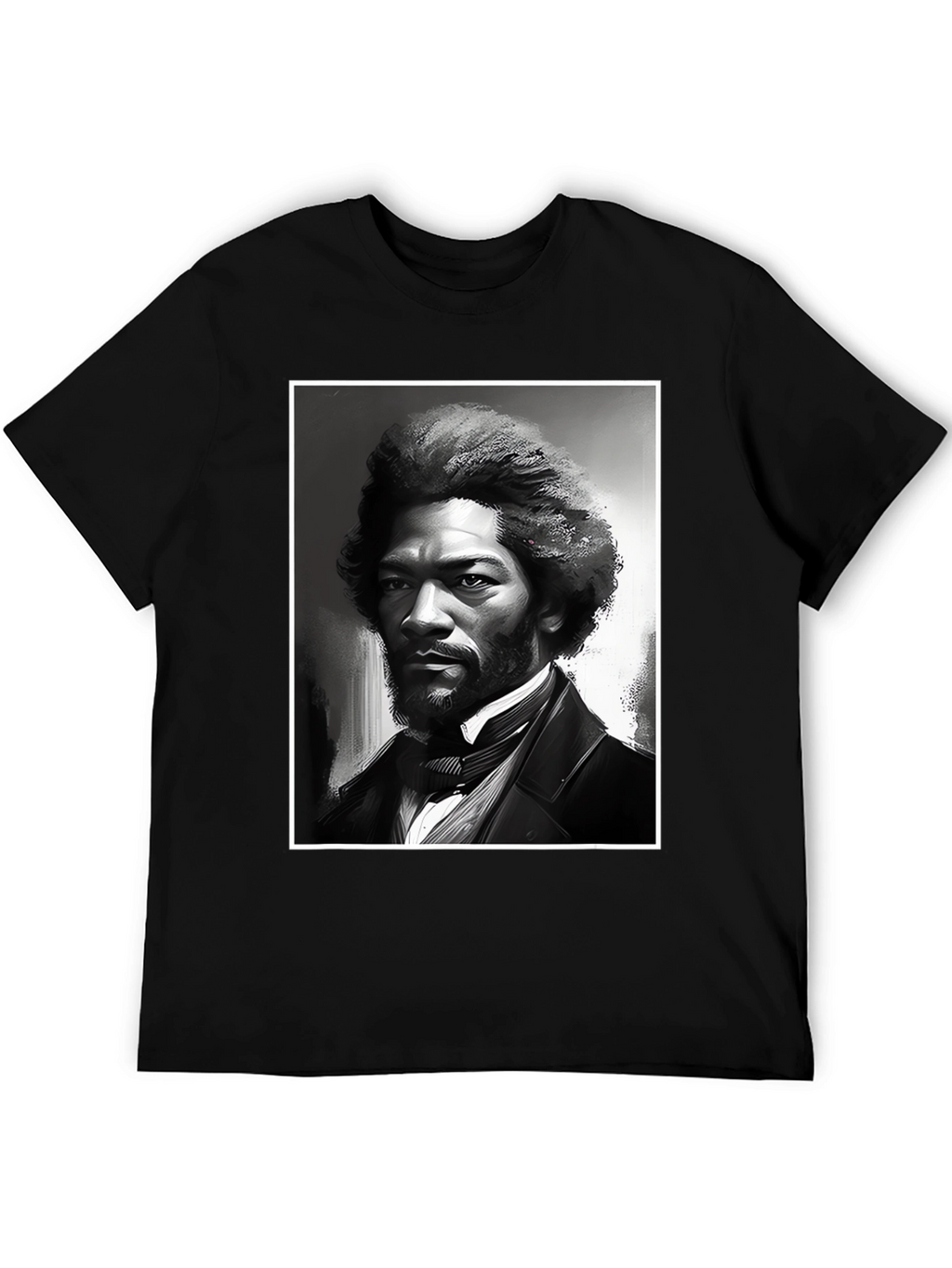 Frederick Douglass Portrait Black T-Shirt