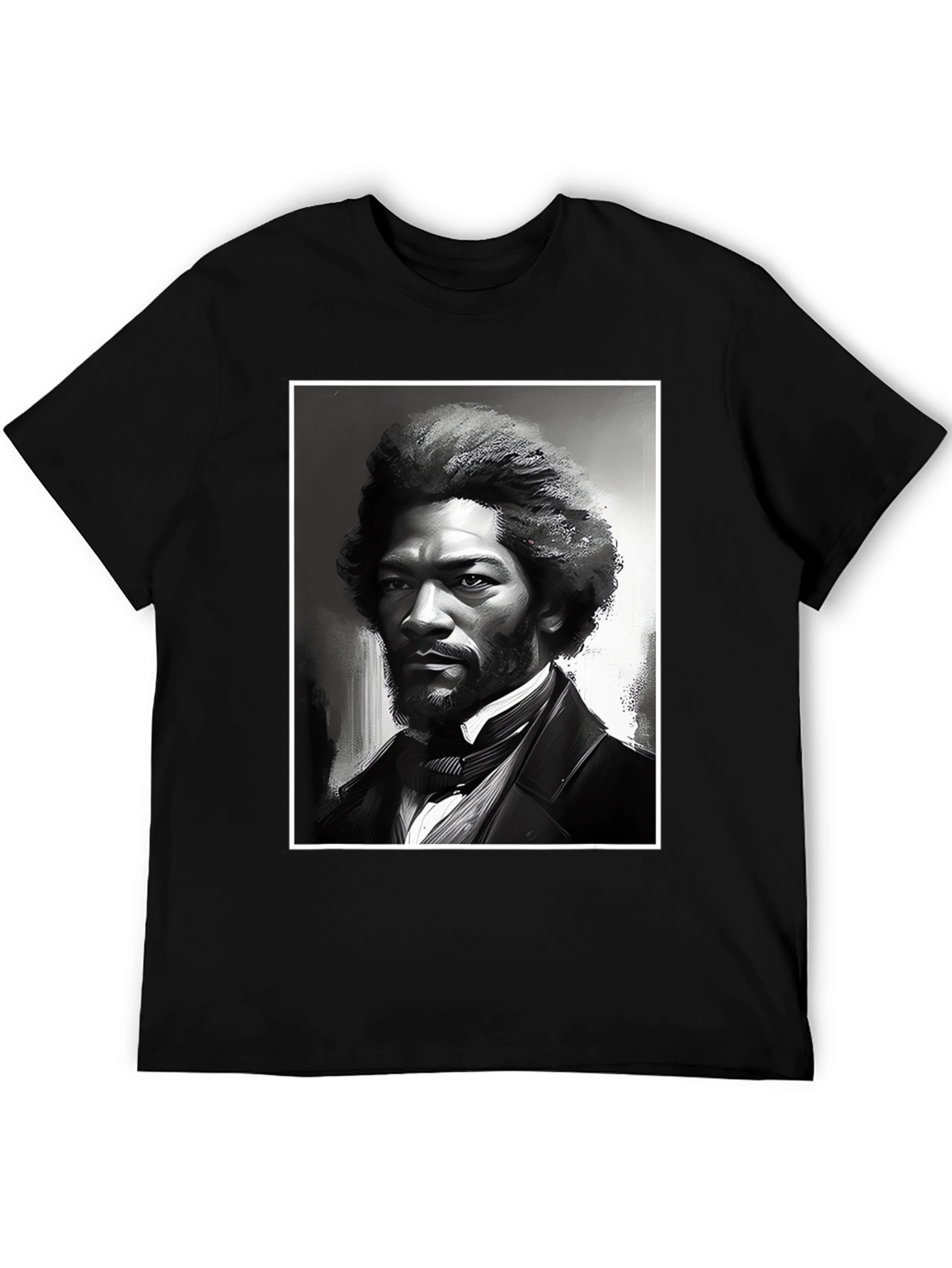 Frederick Douglass Portrait Black T-Shirt