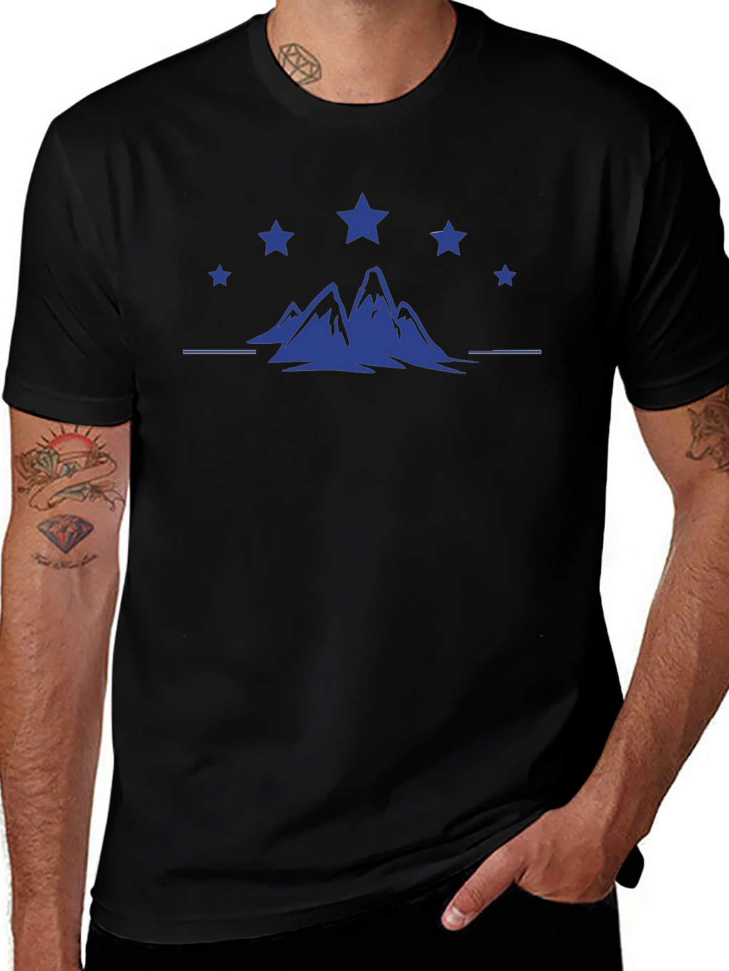 Mountain Stars Graphic Tee - Classic Style