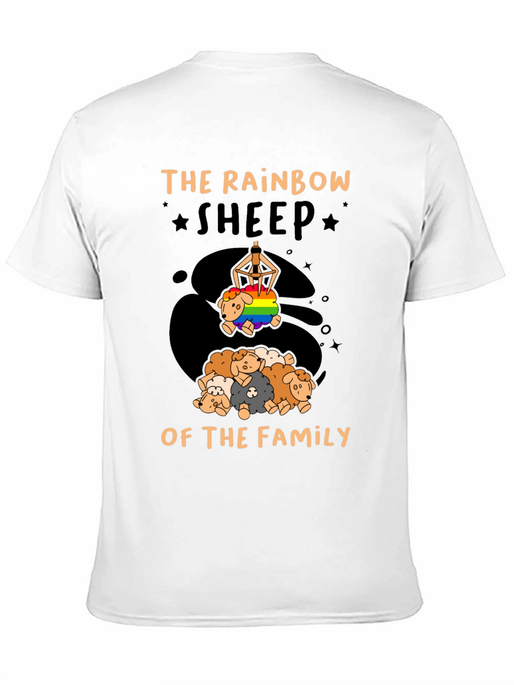 Rainbow Sheep of the Family Black T-Shirt