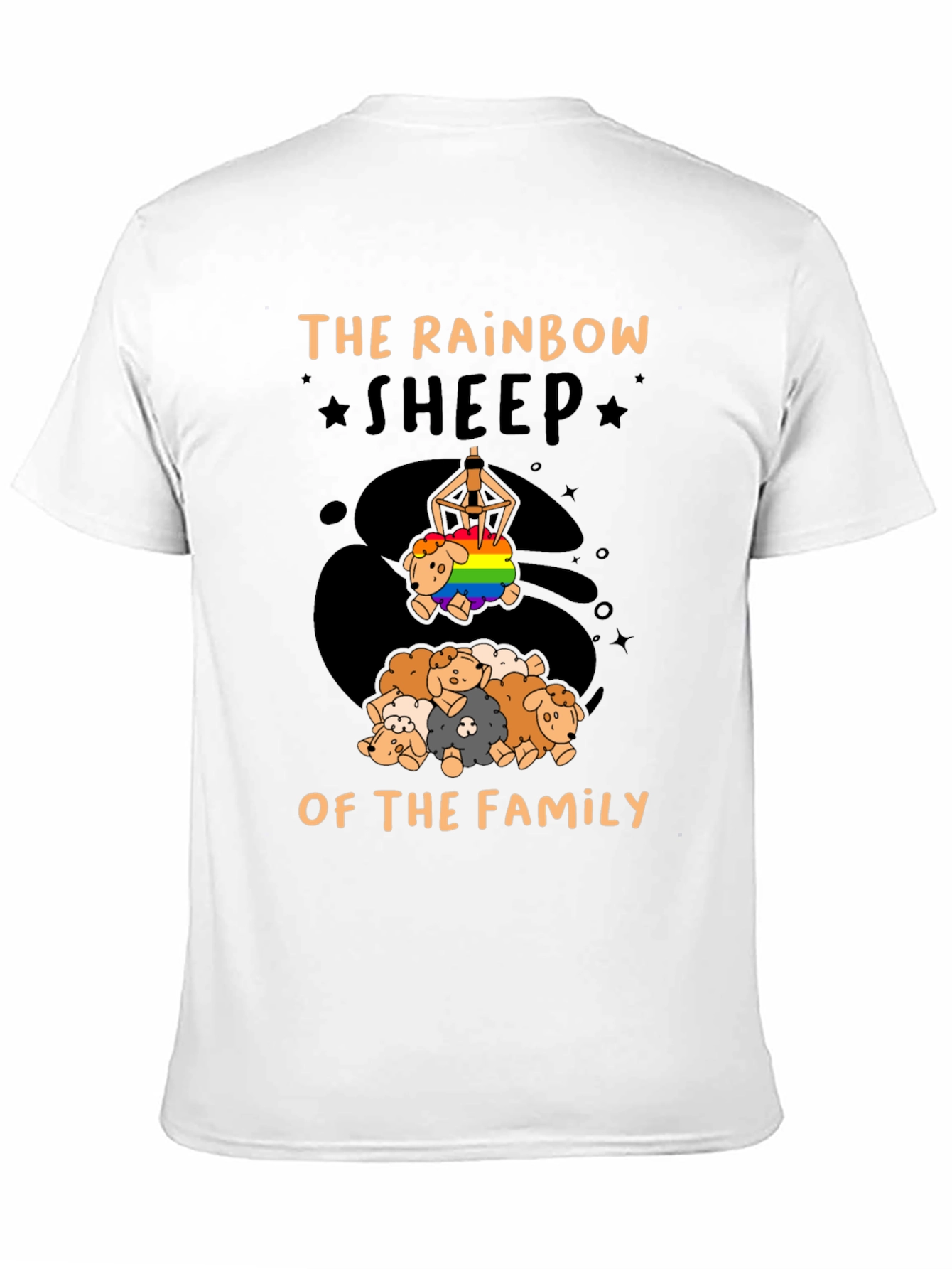 Rainbow Sheep of the Family Black T-Shirt