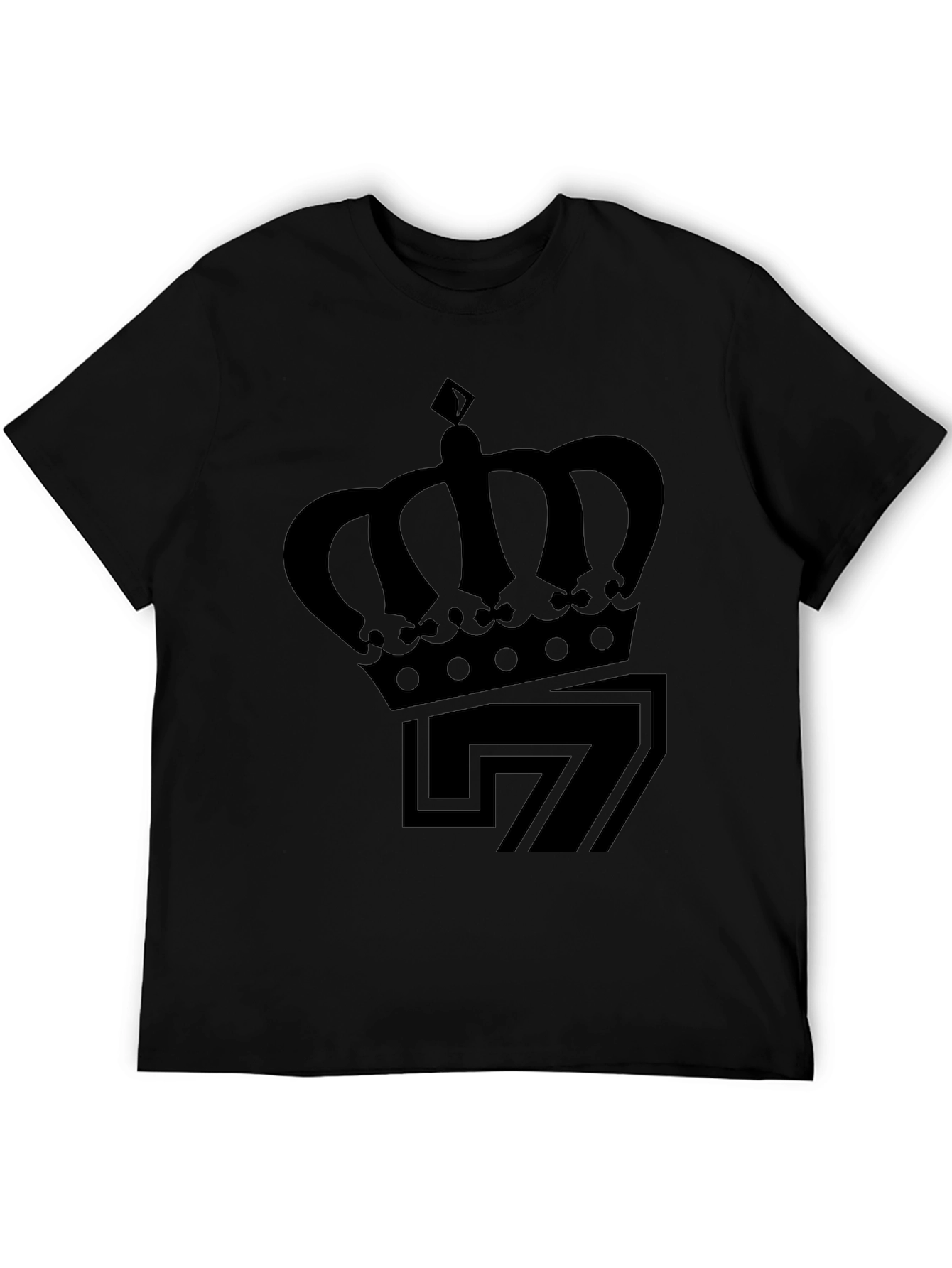 Crown & Number 7 Graphic Tee - Mens Black T-Shirt