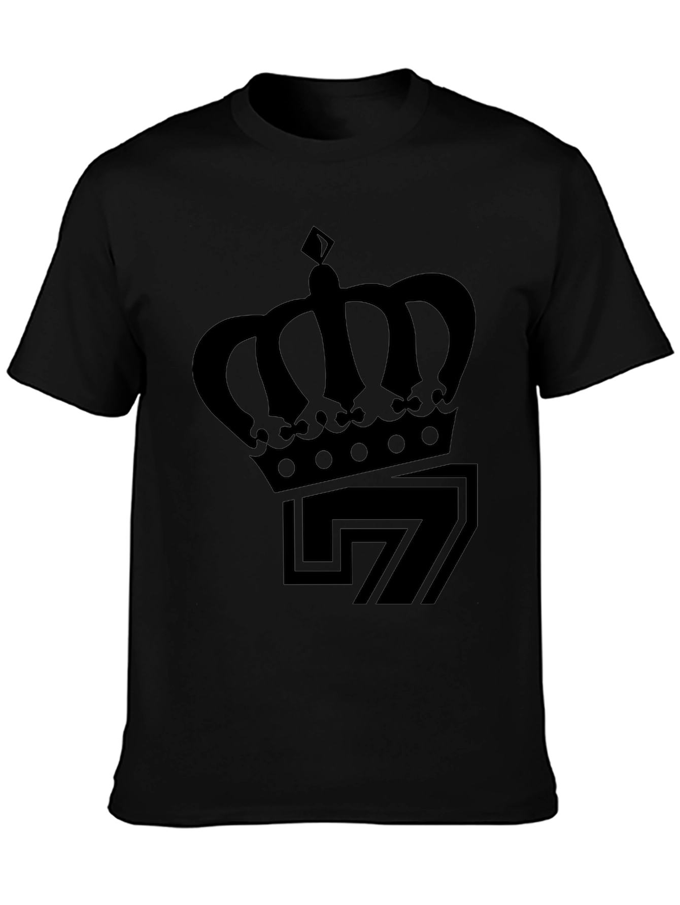 Crown & Number 7 Graphic Tee - Mens Black T-Shirt