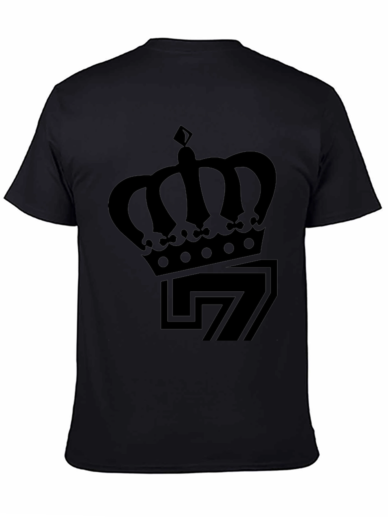 Crown & Number 7 Graphic Tee - Mens Black T-Shirt