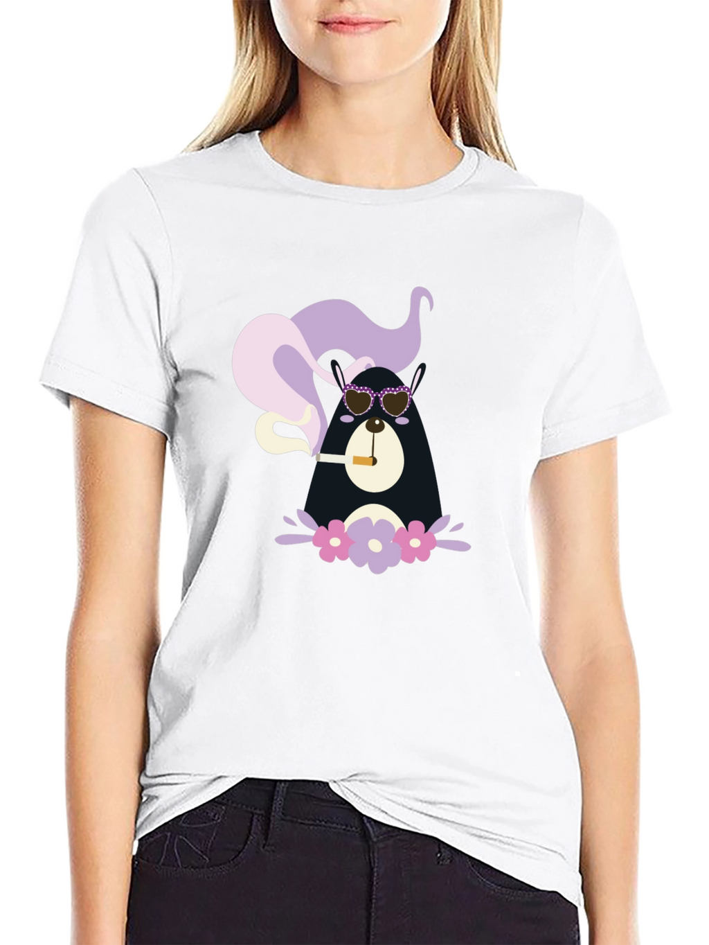 Cool Bear Smoker Graphic Tee - Unisex Black T-Shirt