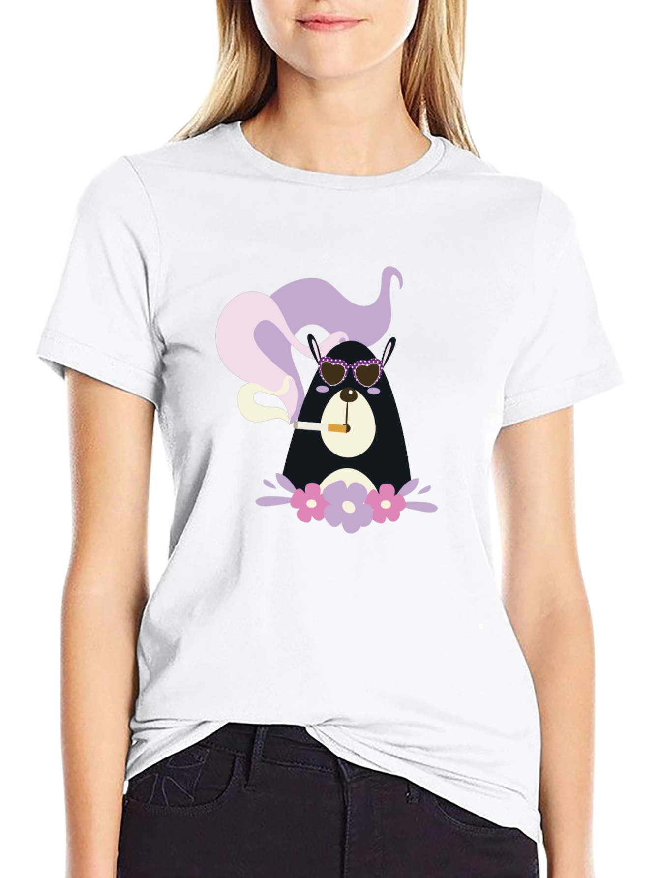 Cool Bear Smoker Graphic Tee - Unisex Black T-Shirt