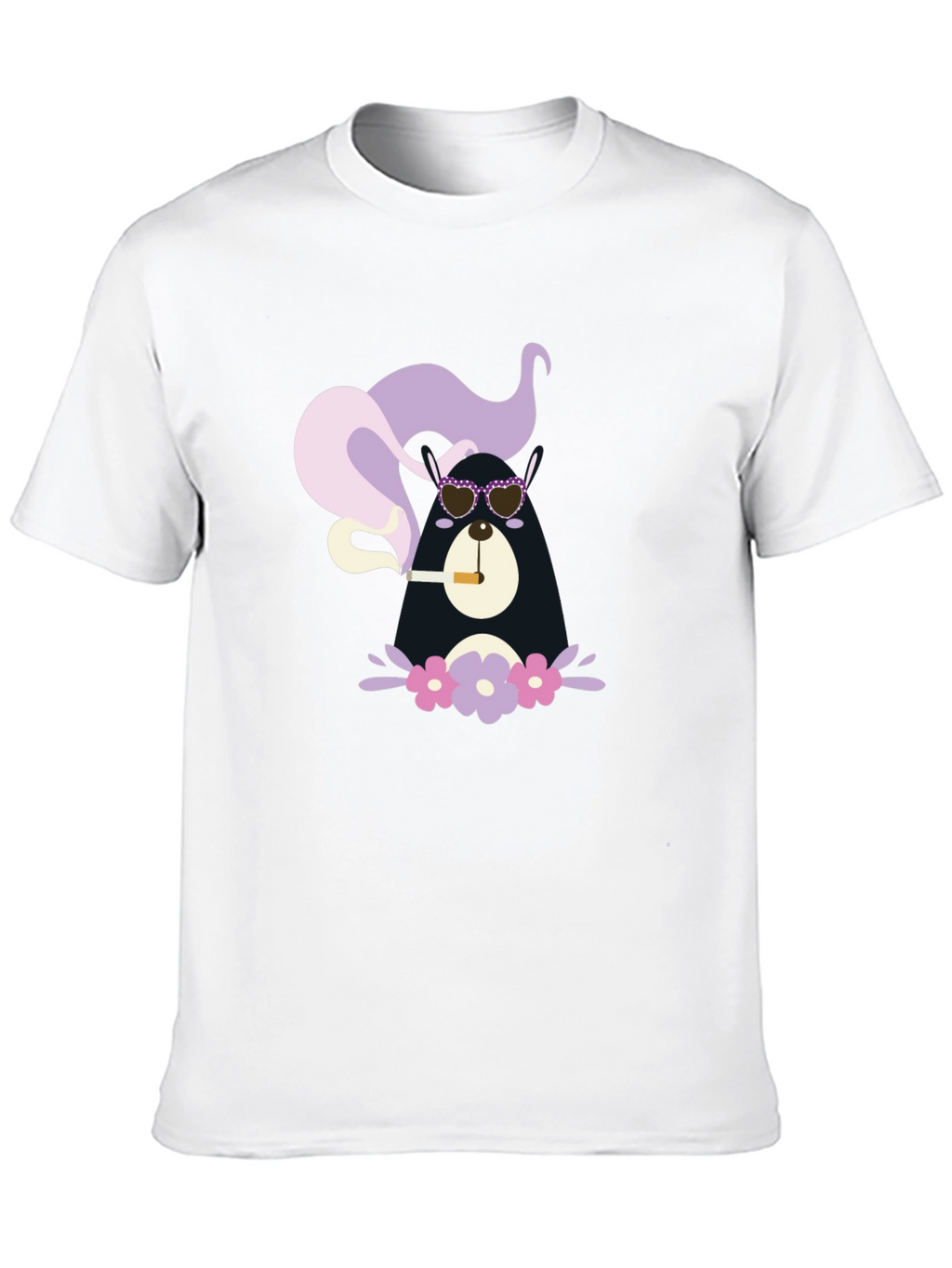 Cool Bear Smoker Graphic Tee - Unisex Black T-Shirt