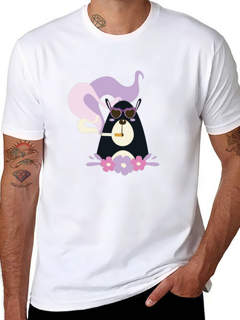 Cool Bear Smoker Graphic Tee - Unisex Black T-Shirt