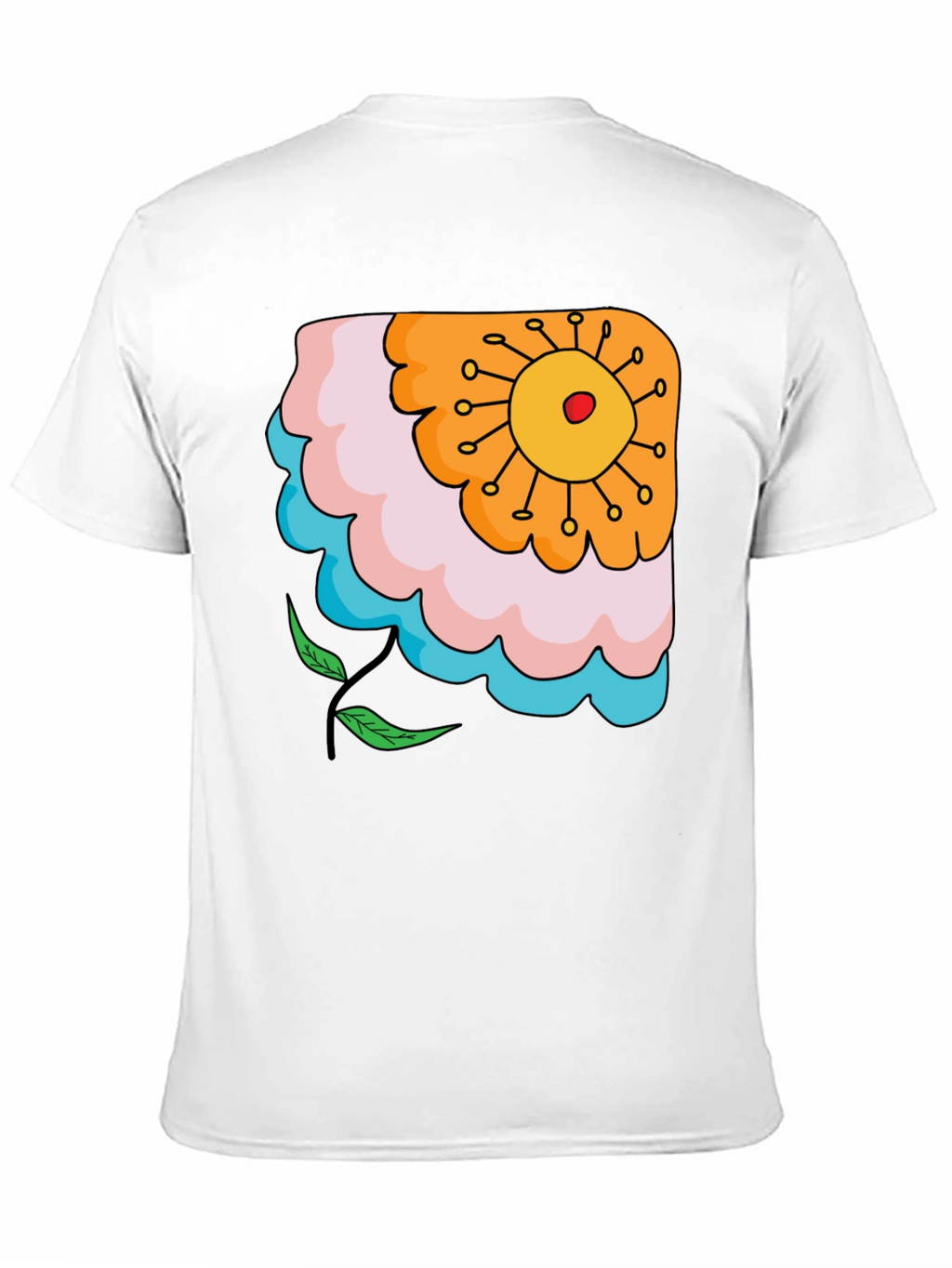 Floral Graphic Print Black T-Shirt