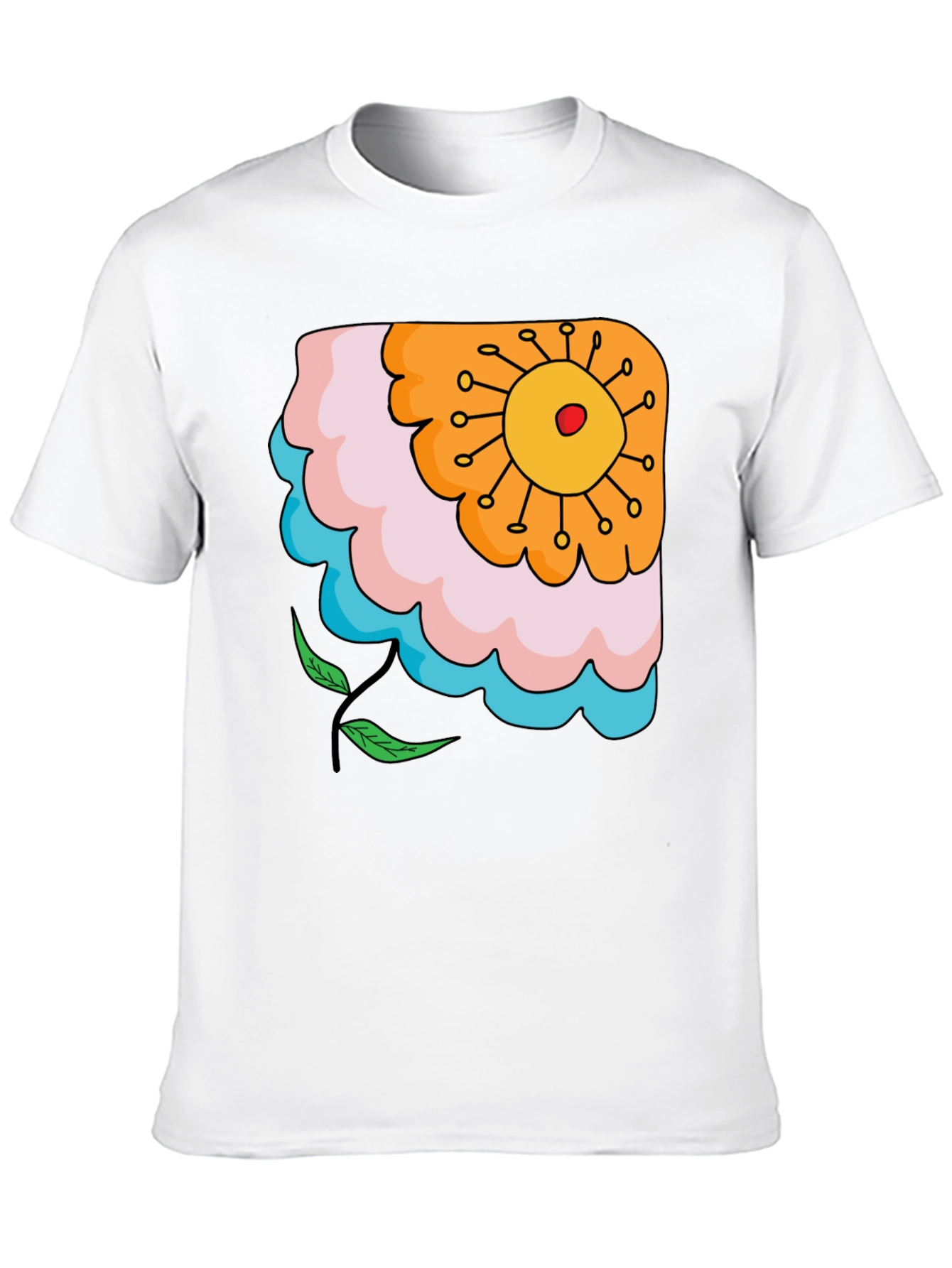 Floral Graphic Print Black T-Shirt