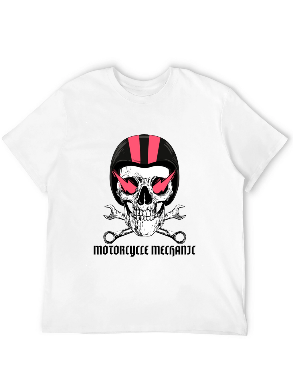 Motorcycle Mechanic Skull Graphic Tee