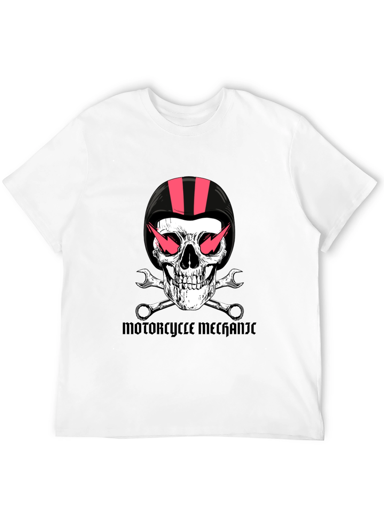 Motorcycle Mechanic Skull Graphic Tee