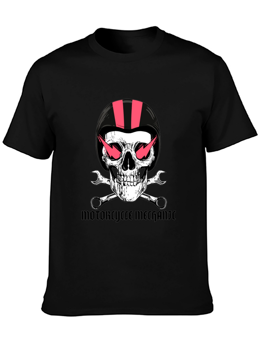 Motorcycle Mechanic Skull Graphic Tee