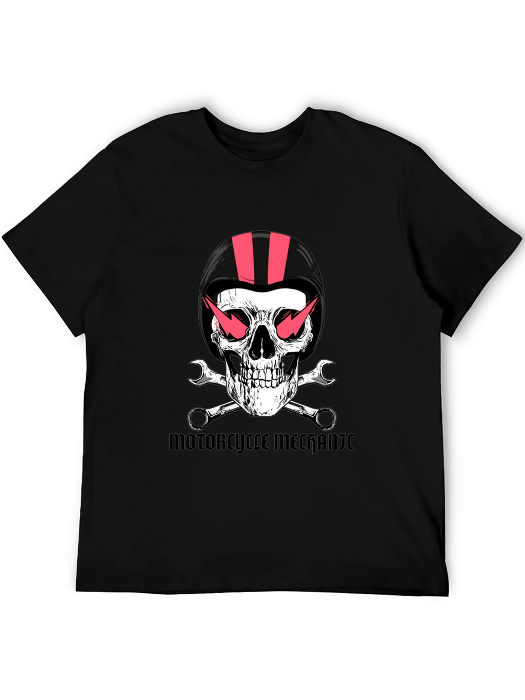 Motorcycle Mechanic Skull Graphic Tee