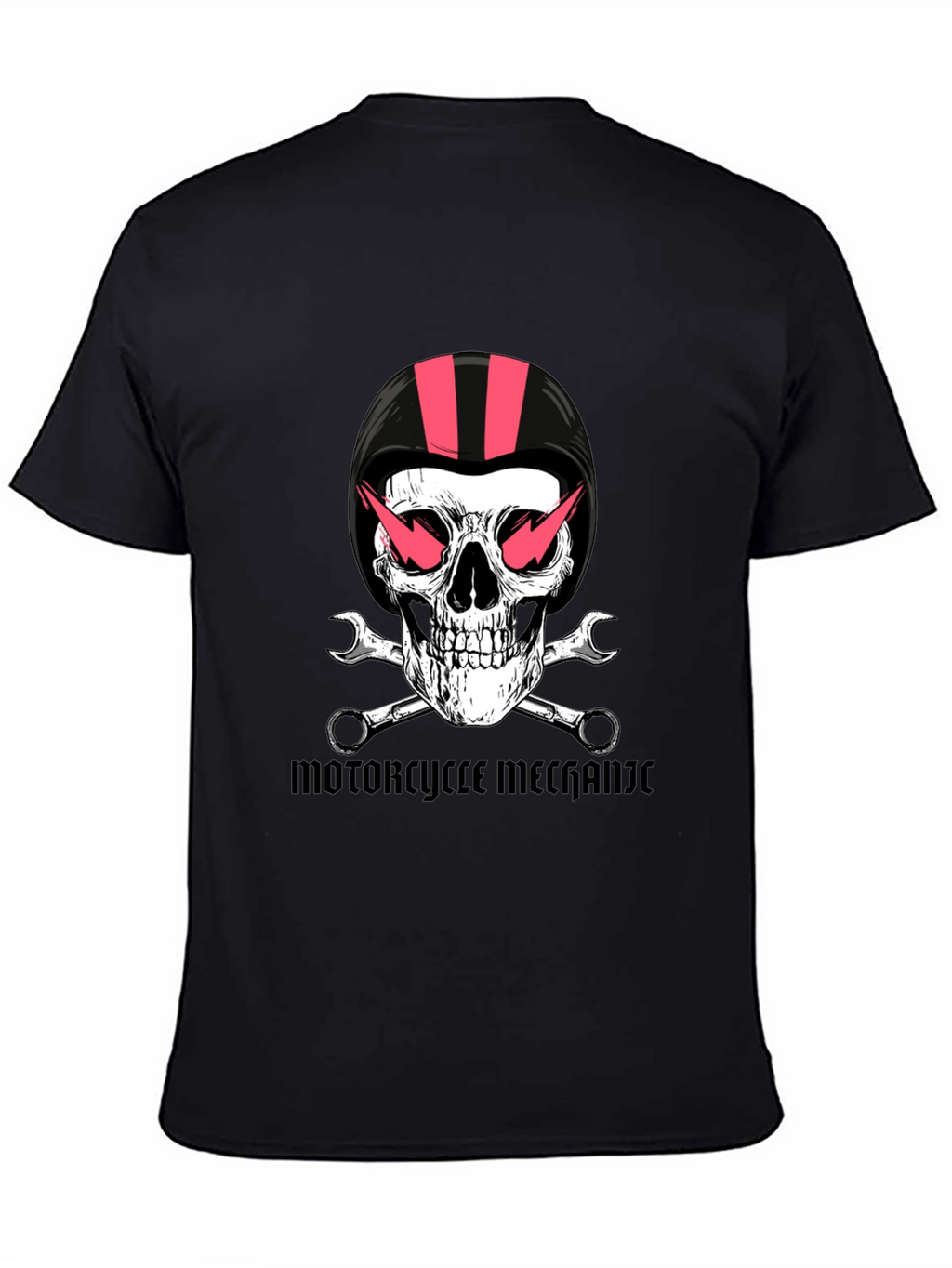 Motorcycle Mechanic Skull Graphic Tee