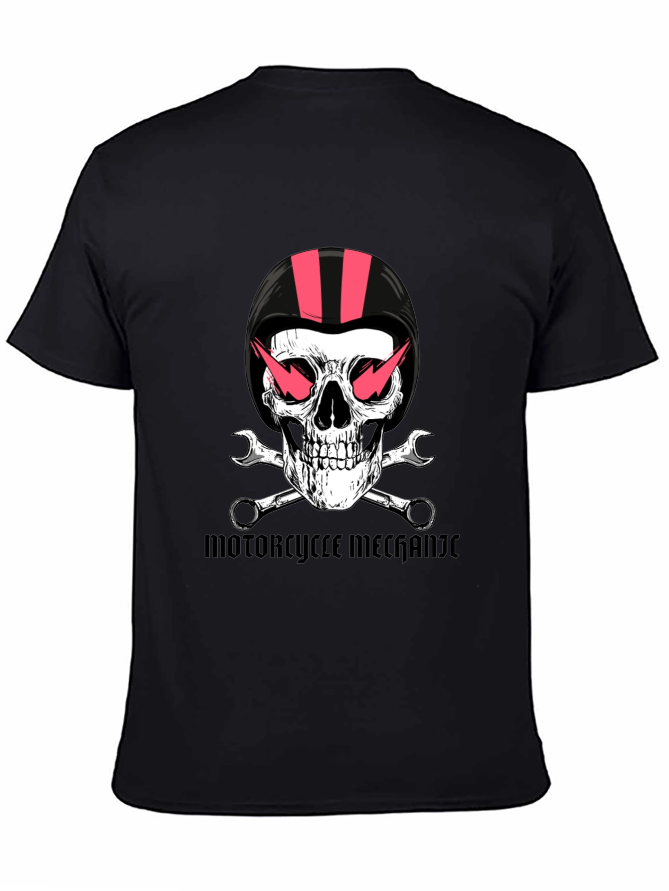Motorcycle Mechanic Skull Graphic Tee
