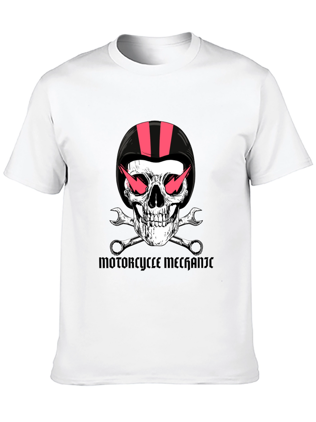 Motorcycle Mechanic Skull Graphic Tee