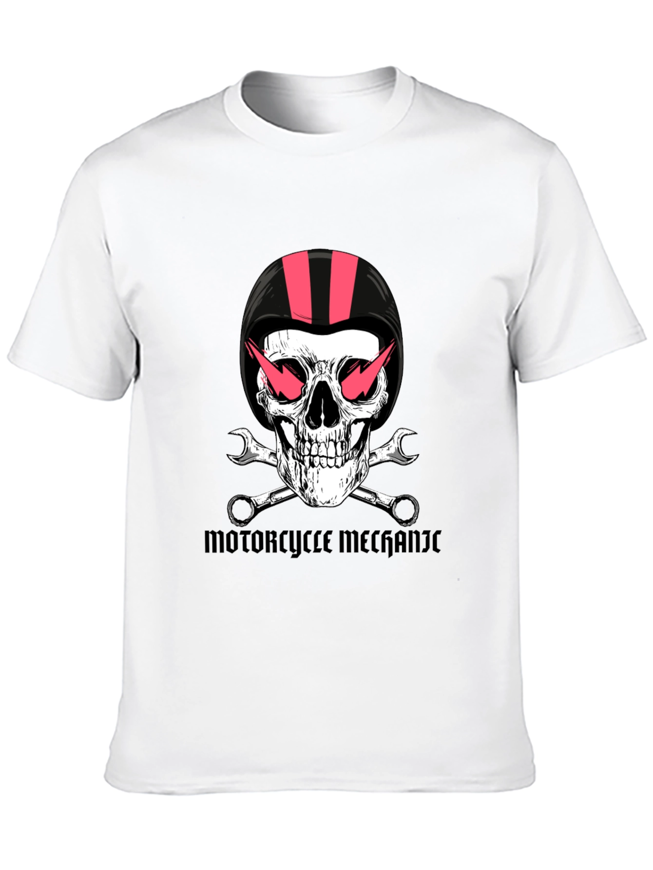 Motorcycle Mechanic Skull Graphic Tee
