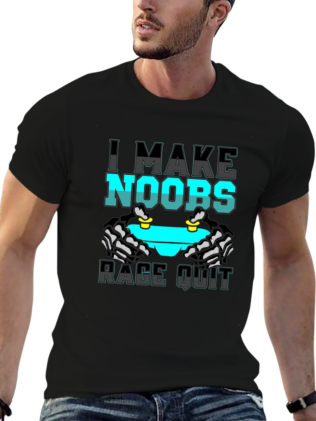 I Make Noobs Rage Quit Black T-Shirt