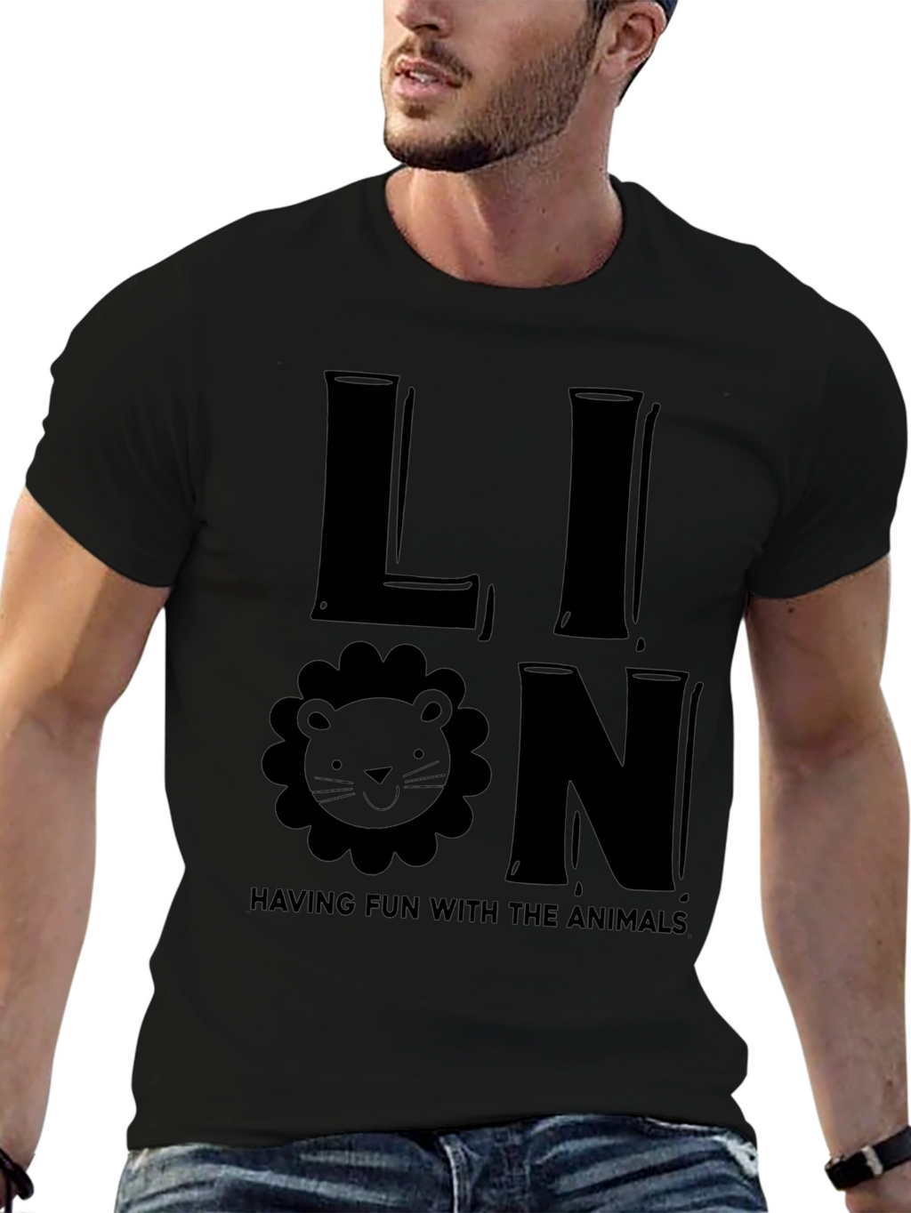 Lion Graphic T-Shirt - Fun Animal Tee