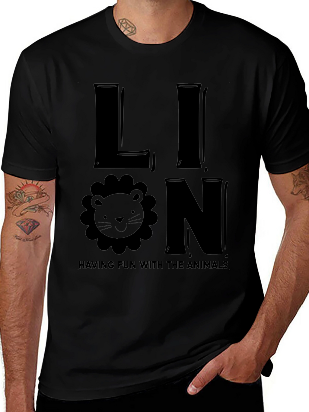 Lion Graphic T-Shirt - Fun Animal Tee