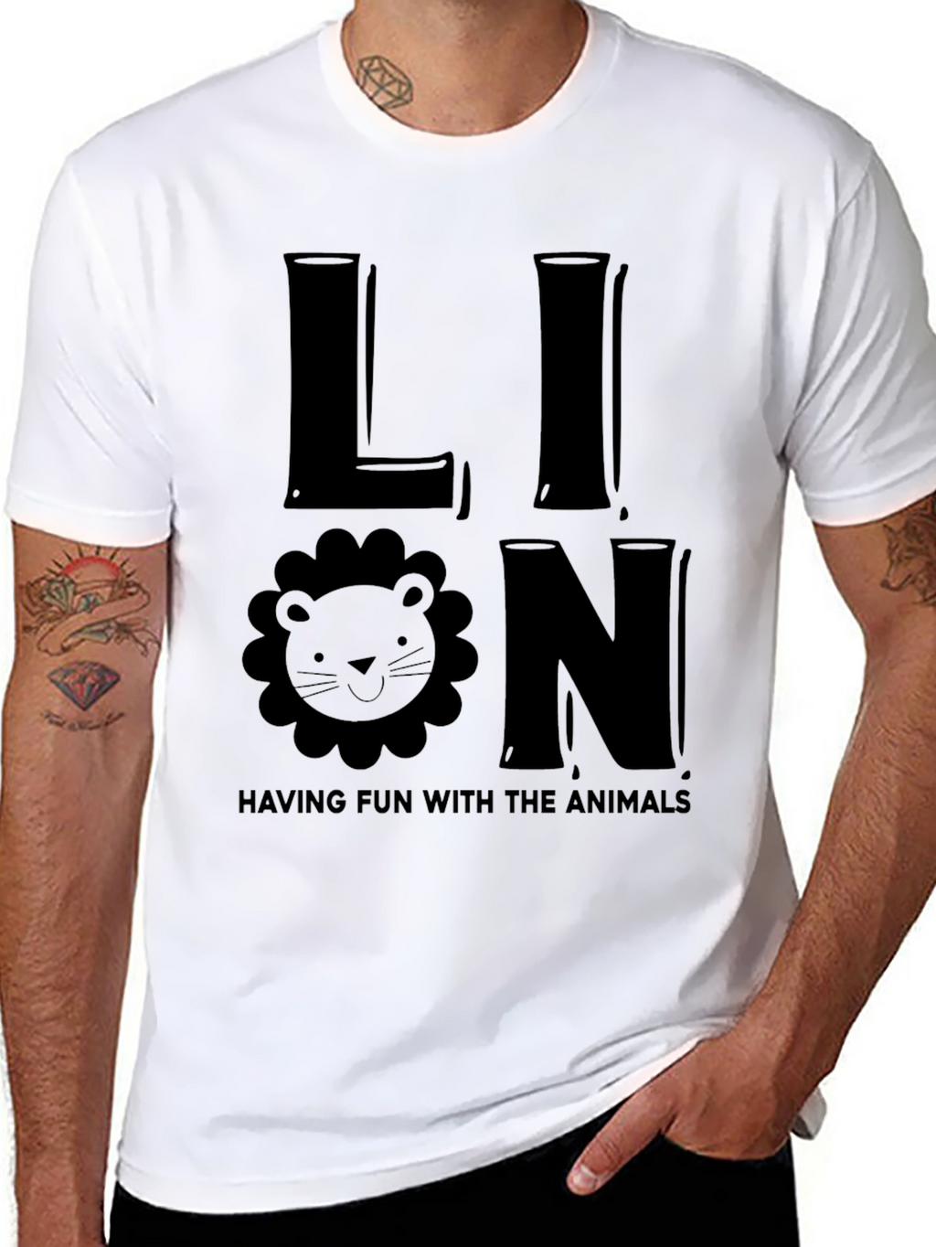 Lion Graphic T-Shirt - Fun Animal Tee