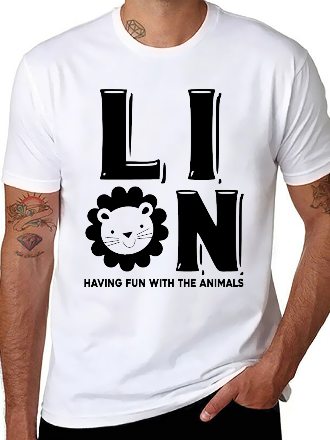 Lion Graphic T-Shirt - Fun Animal Tee