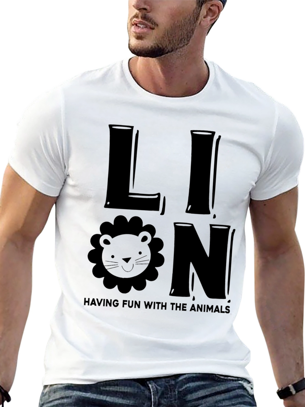Lion Graphic T-Shirt - Fun Animal Tee