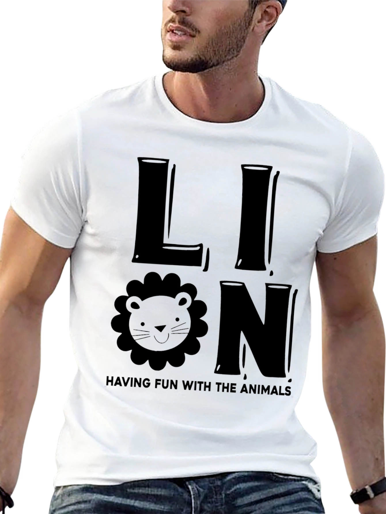 Lion Graphic T-Shirt - Fun Animal Tee